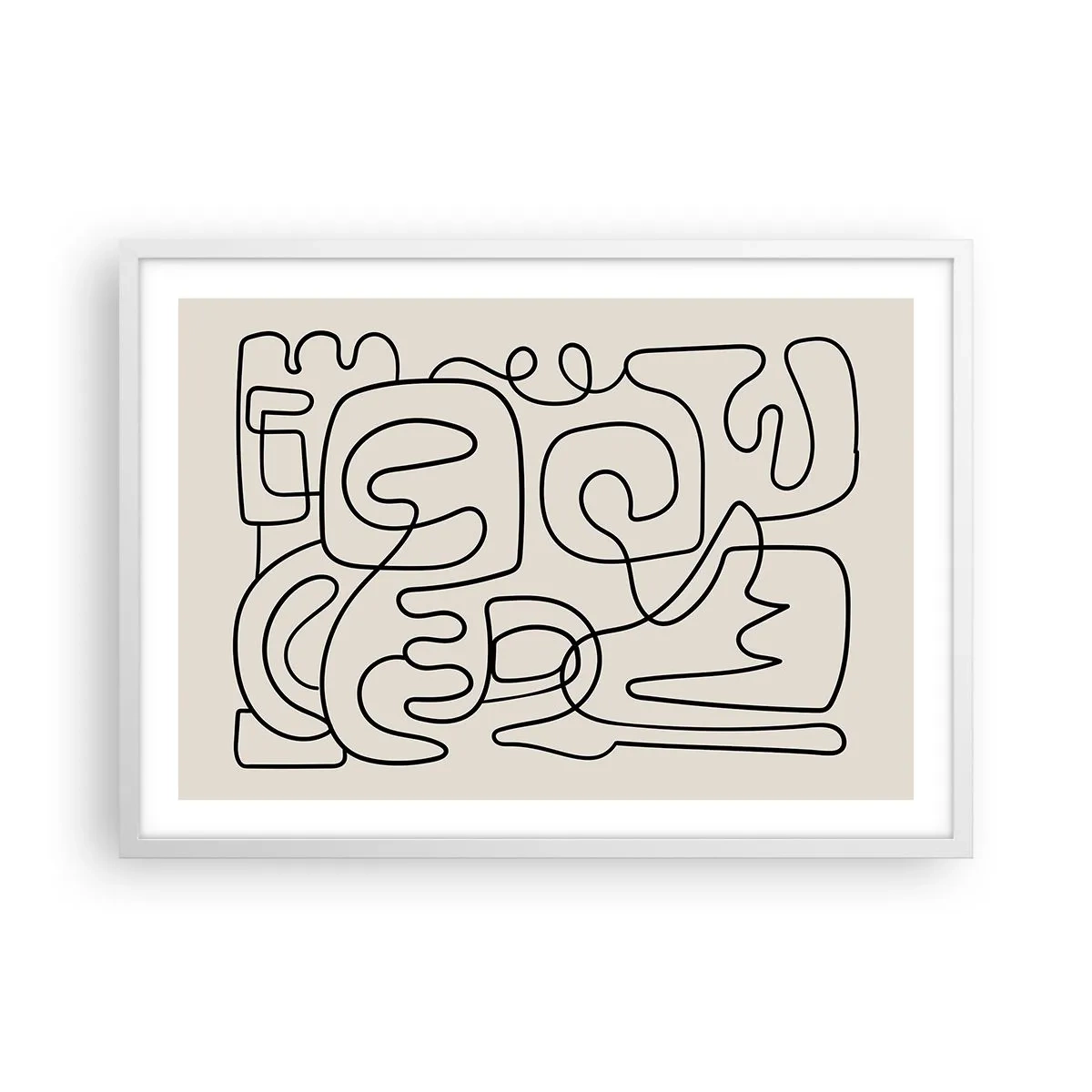 Poster in cornice bianca - Segui il percorso - 70x50 cm