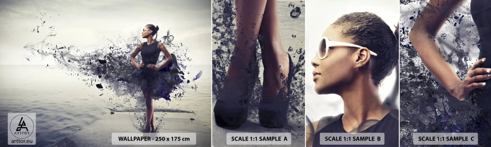 Campione Di Fotomurale Standard Eco - Venere africana - Donna, Astrazione, Modello - 100x30 cm