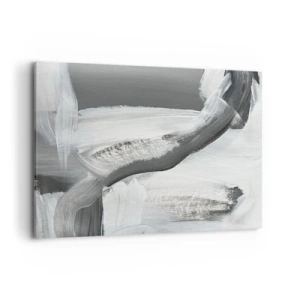 Quadro su tela - Stampe su Tela - Astrazione grigia e bianca con linee dinamiche - 120x80cm - Movimento deciso - Decorazione murale moderna per soggiorno e camera da letto ARTTOR