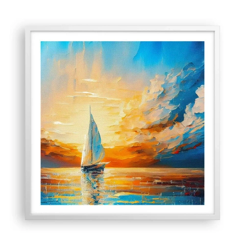 Poster in cornice bianca - Navigando nell'oro - 60x60 cm