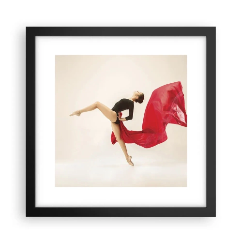 Poster in cornice nera - Rosso e nero - 30x30 cm