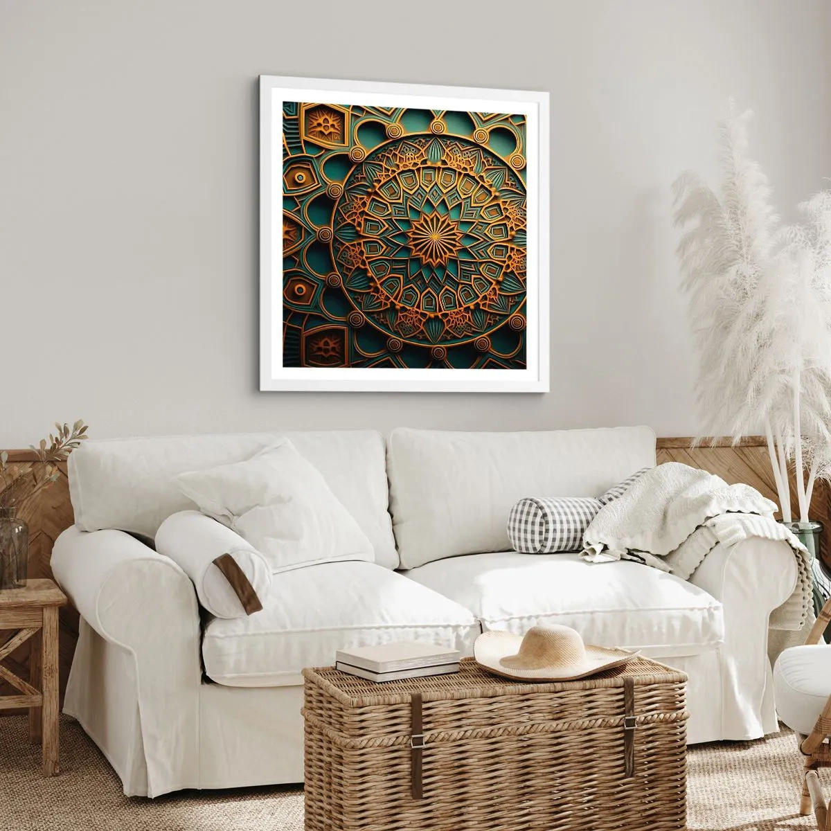 Poster in cornice bianca - Atmosfera araba - 40x40 cm