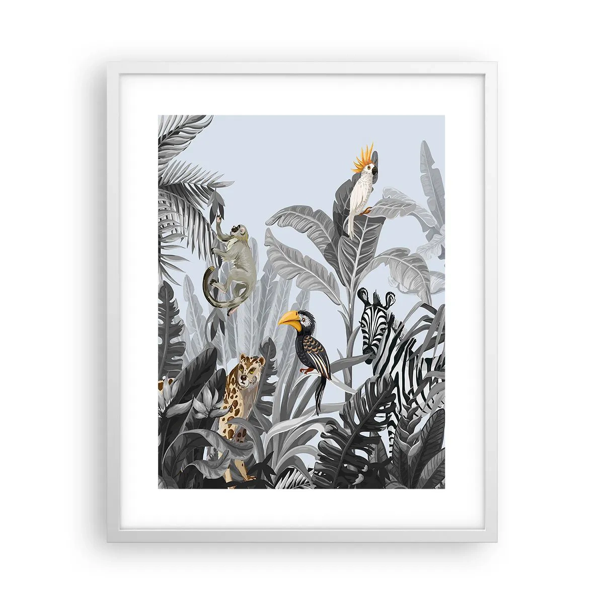 Poster in cornice bianca - Favola africana - 40x50 cm