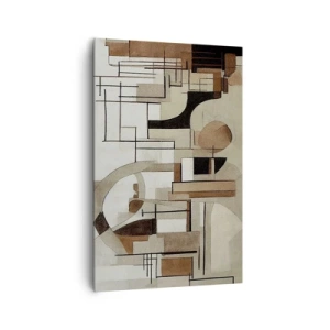 Quadro su tela - Stampe su Tela - Astrazione architettonica in beige e marrone - 80x120cm - Paesaggio urbano 2.0 - Decorazione murale moderna per soggiorno e camera da letto ARTTOR
