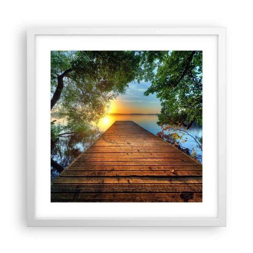 Poster in cornice bianca - Non avere fretta, siediti - 40x40 cm