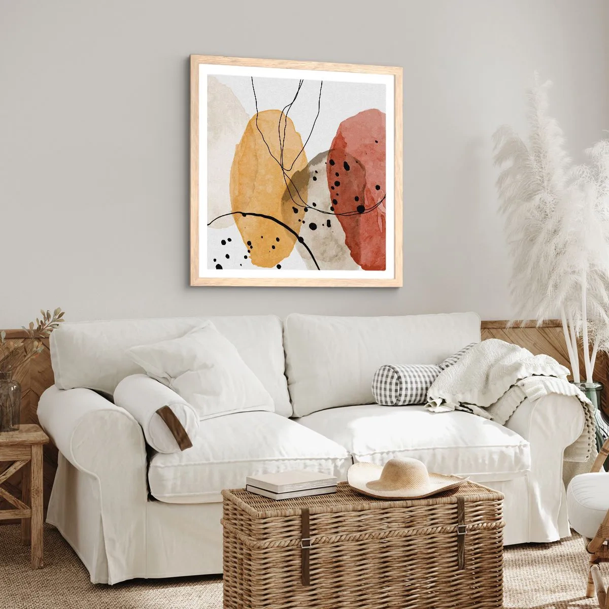 Poster in cornice rovere chiaro - Come aria leggera e trasparente - 50x50 cm