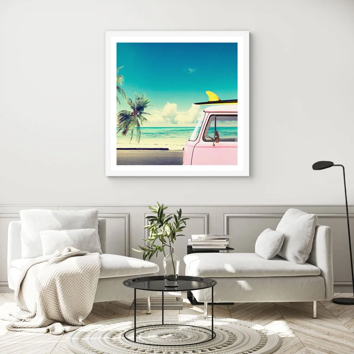 Poster in cornice bianca - Tempo di vacanze - 30x30 cm