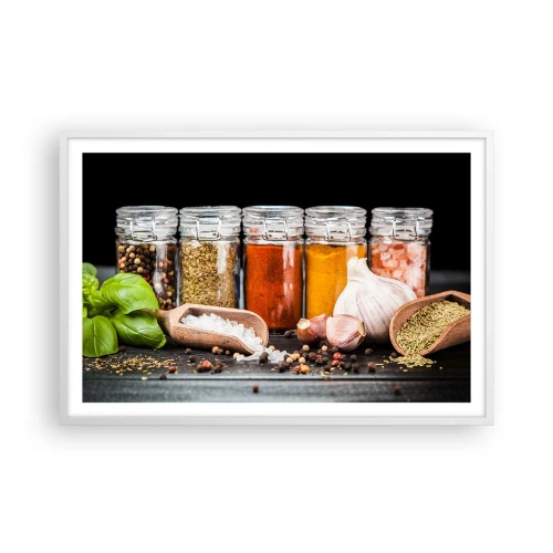 Poster in cornice bianca - Perché la vita abbia sapore - 91x61 cm
