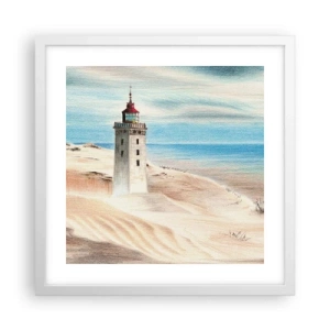 Poster in cornice bianca - Sempre guardando il mare - 40x40 cm