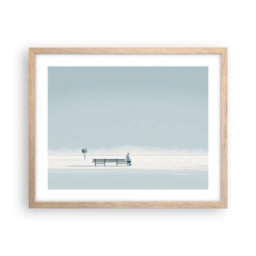 Poster in cornice rovere chiaro - Si, aspetto. - 50x40 cm