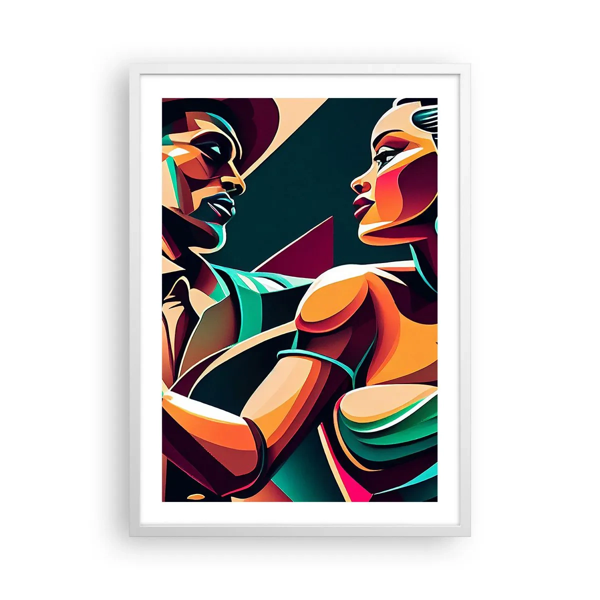 Poster in cornice bianca - Al ritmo del cuore - 50x70 cm
