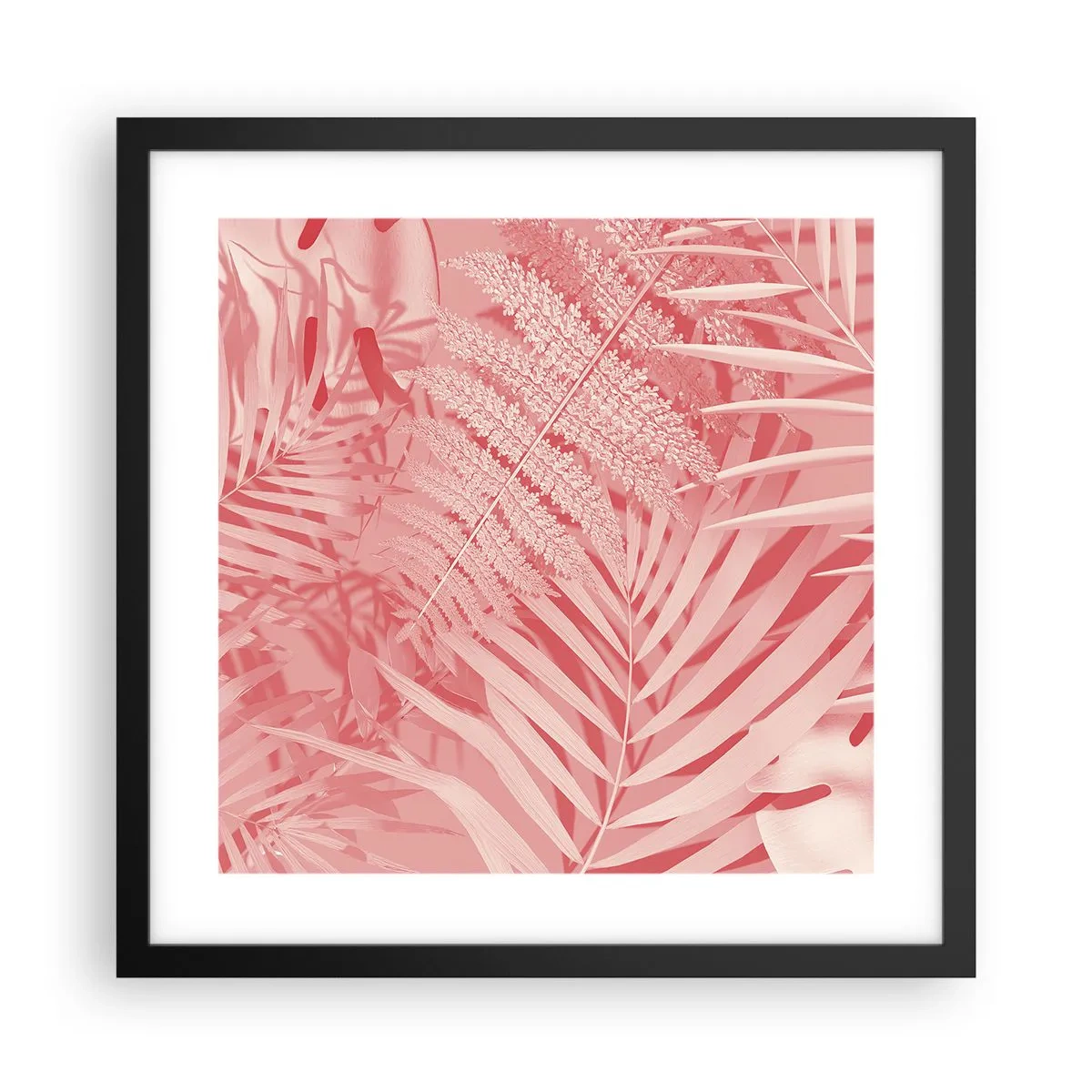 Poster in cornice nera - Concetto rosa - 40x40 cm