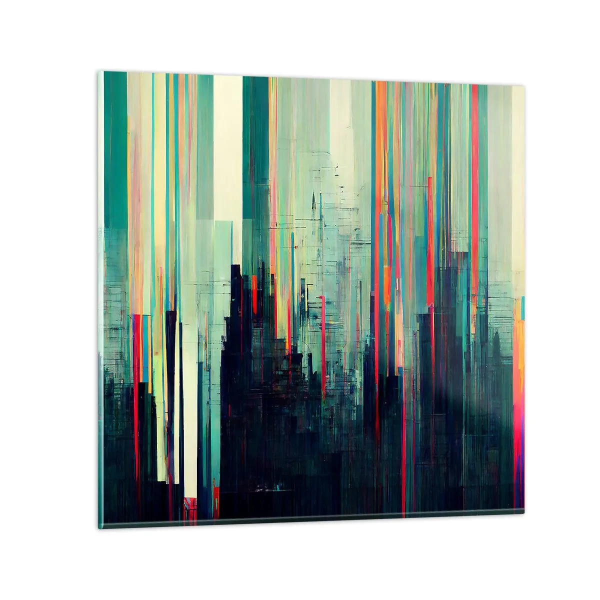 Quadro su vetro - Città futuristica - 30x30 cm