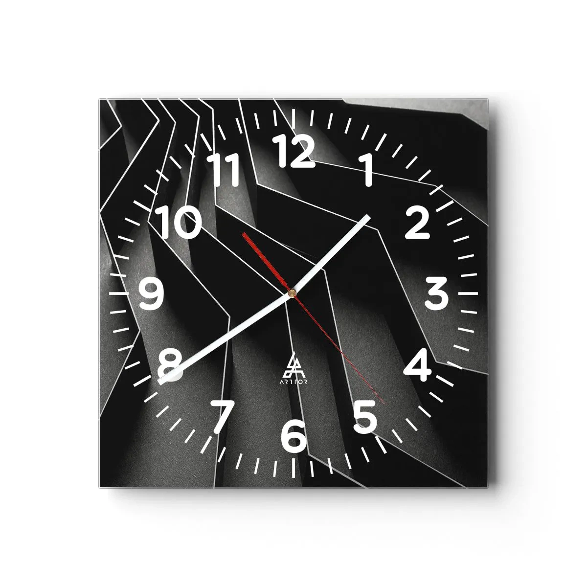 Orologio da parete - Orologio in Vetro - Ordine tridimensionale - 40x40 cm