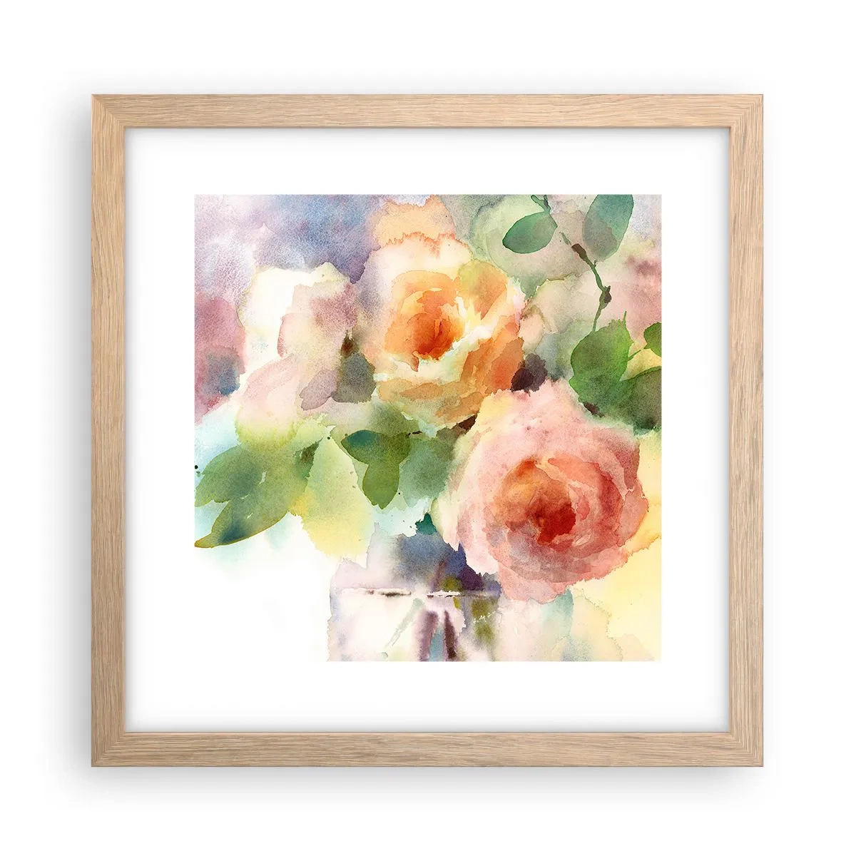 Poster in cornice rovere chiaro - Delicati come un acquerello - 30x30 cm