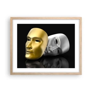 Poster in cornice rovere chiaro - La vita è teatro - 50x40 cm