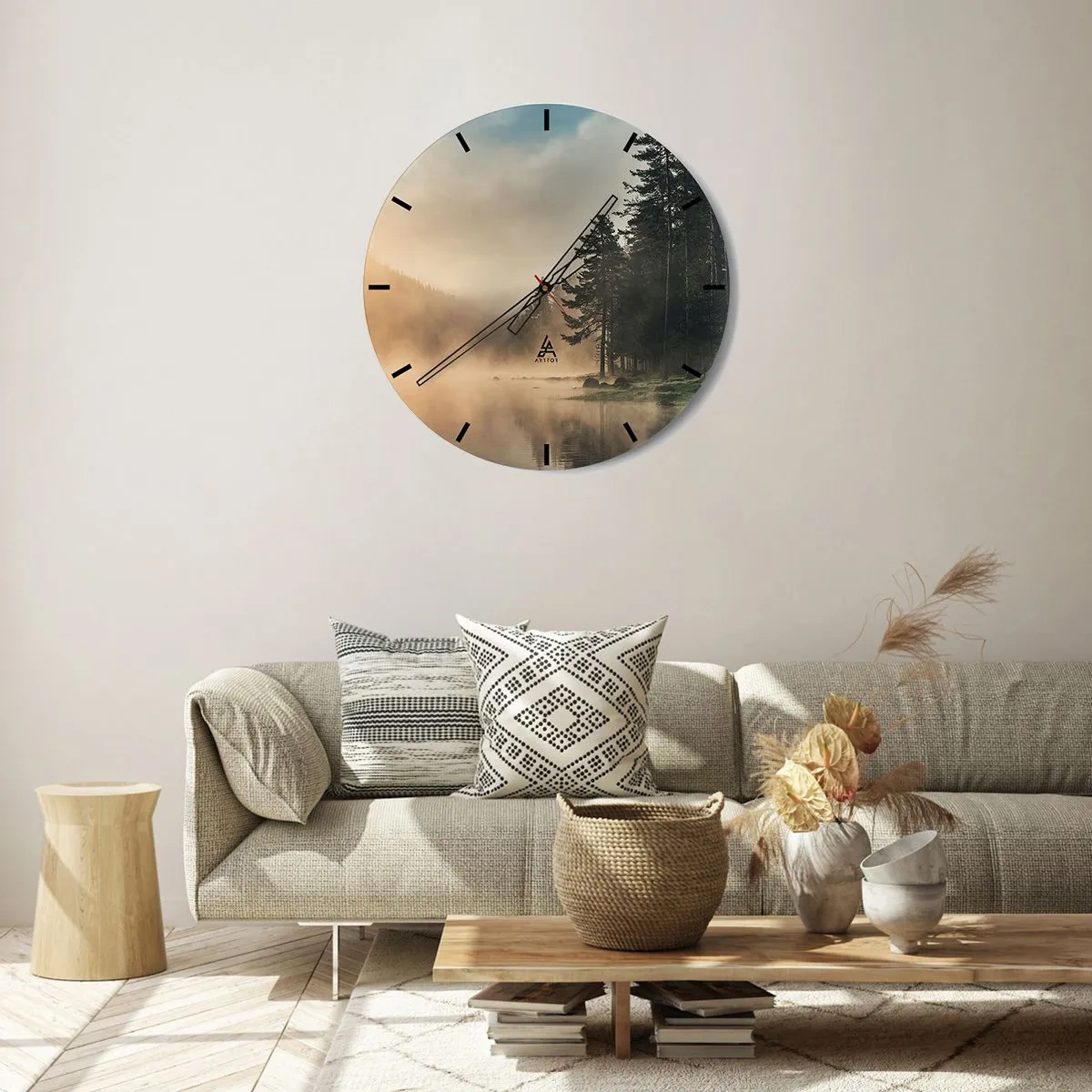 Orologio da parete - Orologio in Vetro - La nascita del giorno - 40x40 cm