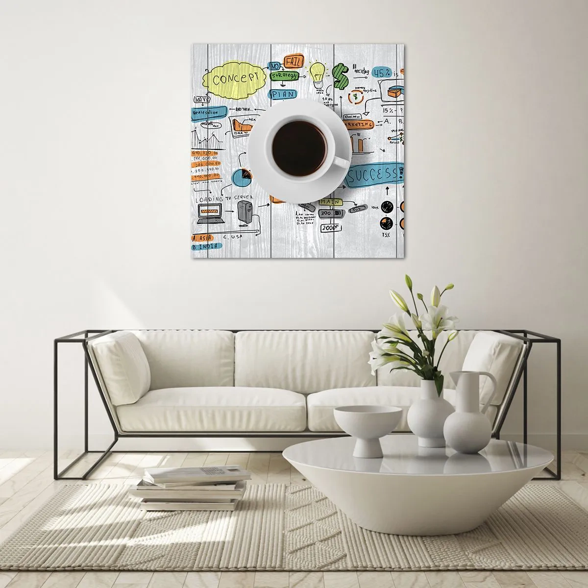 Quadro su vetro - Un momento di pausa - 40x40 cm