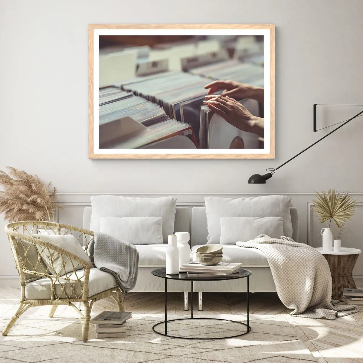 Poster in cornice rovere chiaro - Alla ricerca di emozioni - 100x70 cm