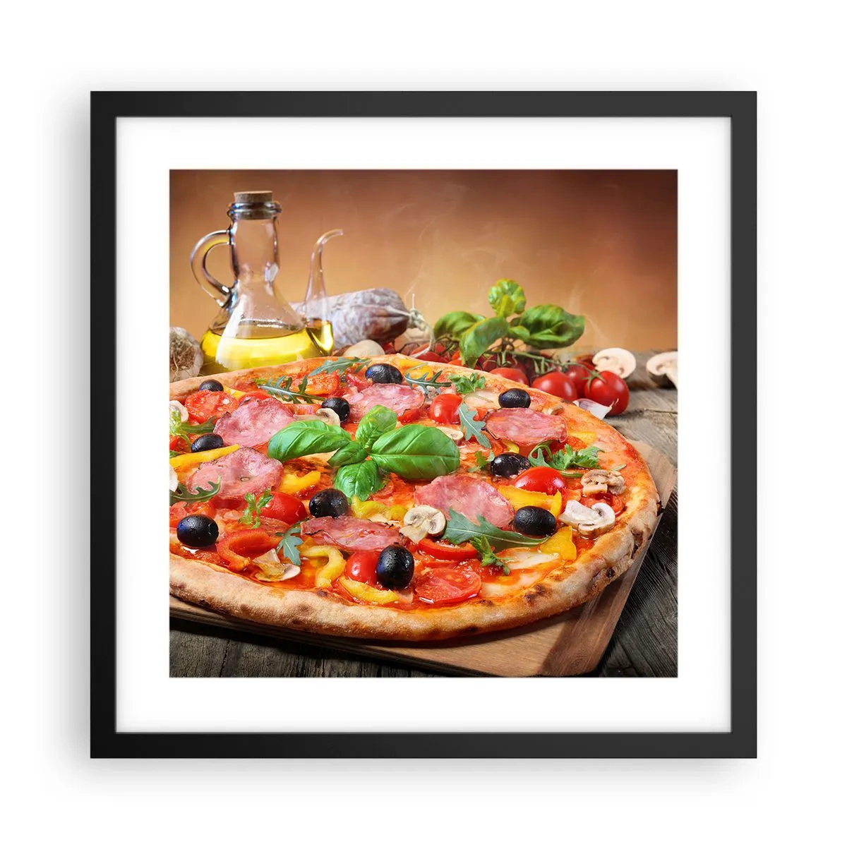 Poster in cornice nera - Con gusto veramente italiano - 40x40 cm