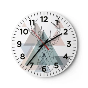 Orologio da parete - Orologio in Vetro - Nel bosco geometrico - 40x40 cm