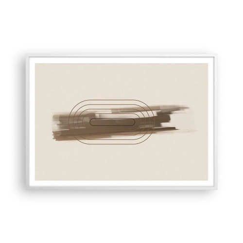 Poster in cornice bianca - Un soffio di grigio - 100x70 cm