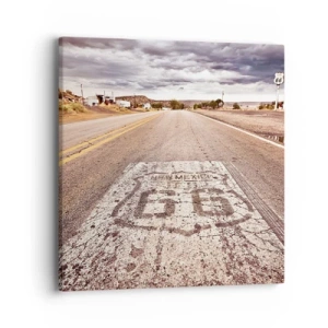 Quadro su tela - Stampe su Tela - La Route 66: una leggenda americana - 40x40 cm