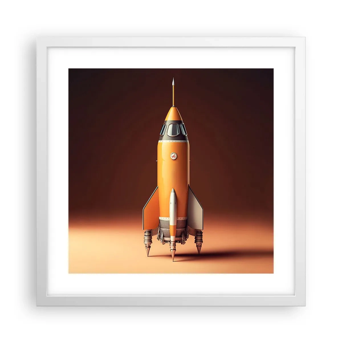 Poster in cornice bianca - Si inizia dai sogni - 40x40 cm