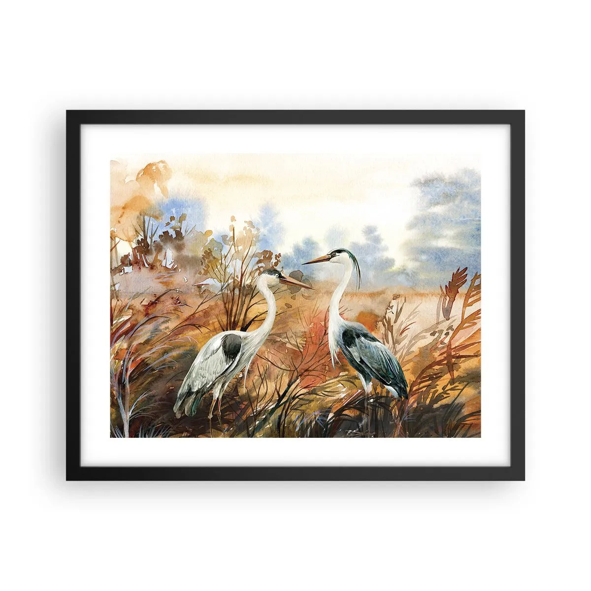 Poster in cornice nera - Dove in autunno? - 50x40 cm