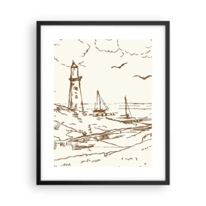 Poster in cornice nera - Schizzo dei ricordi d'estate - 40x50 cm