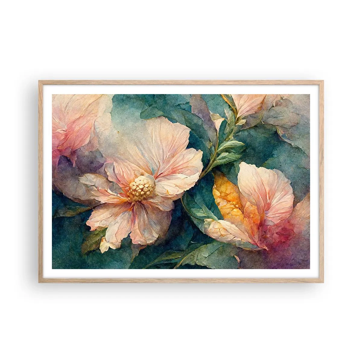 Poster in cornice rovere chiaro - Delicatezza pura - 100x70 cm