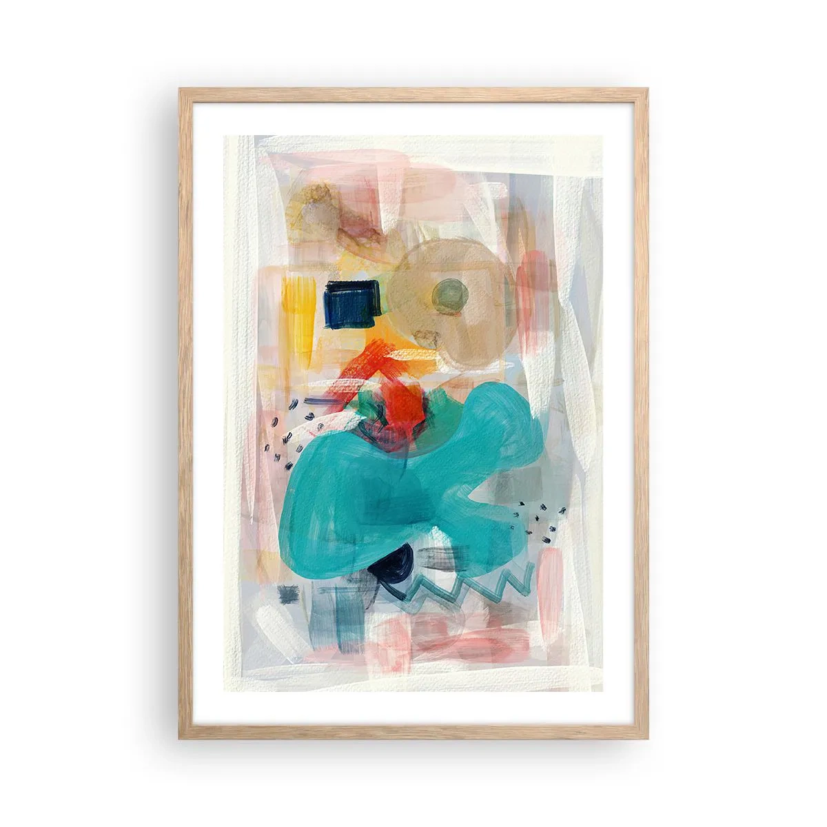 Poster in cornice rovere chiaro - Il gioco dei colori - 50x70 cm