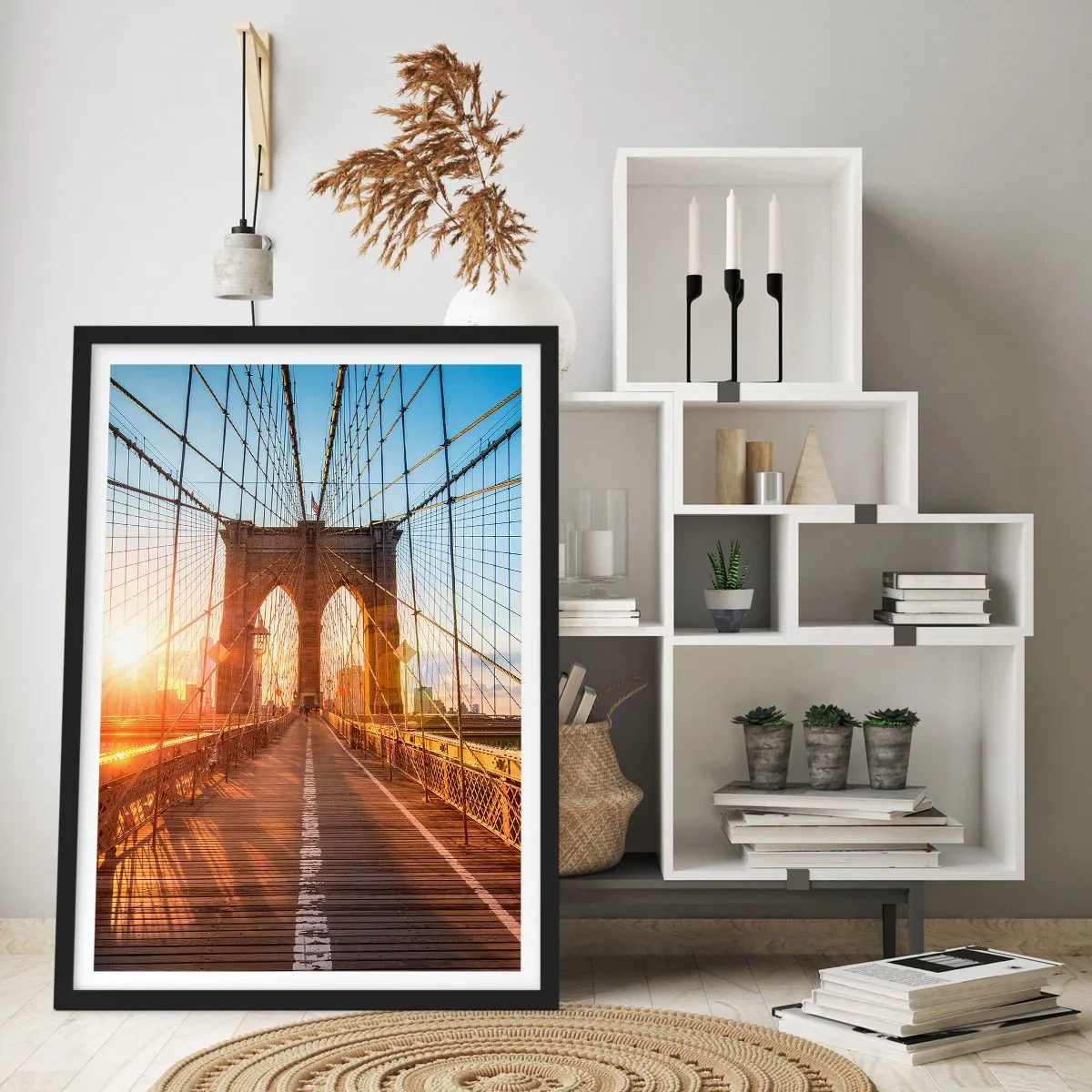 Poster in cornice nera - Sul ponte d'oro - 70x100 cm