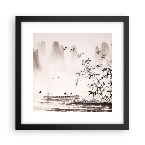 Poster in cornice nera - Il silenzio dei campi di riso - 30x30 cm