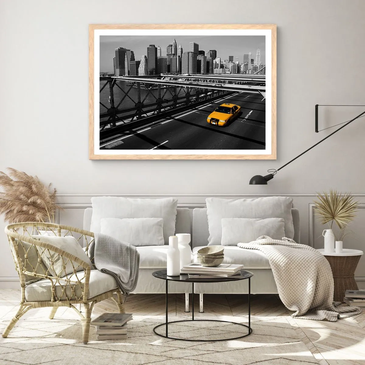 Poster in cornice rovere chiaro - Il colore della grande città - 40x30 cm