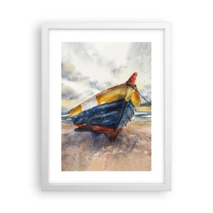 Poster in cornice bianca - Riposo sulla riva - 30x40 cm