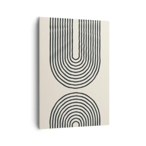 Quadro su tela - Stampe su Tela - Motivo geometrico astratto con linee simmetriche su sfondo chiaro - 50x70cm - Tra un attimo... - Decorazione murale moderna per soggiorno e camera da letto ARTTOR