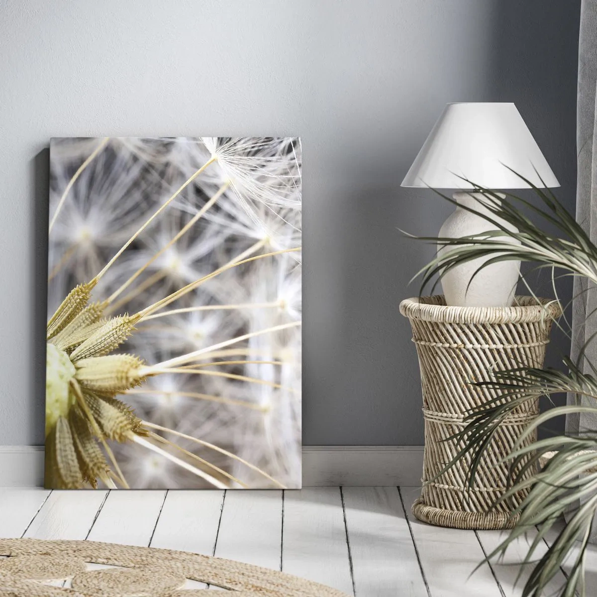 Quadro su tela - Stampe su Tela - Macrofotografia di un dente di leone con semi delicati - 50x70cm - Subito prima del decollo - Decorazione murale moderna per soggiorno e camera da letto ARTTOR