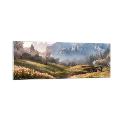 Quadro su vetro - Valle idilliaca - 90x30 cm