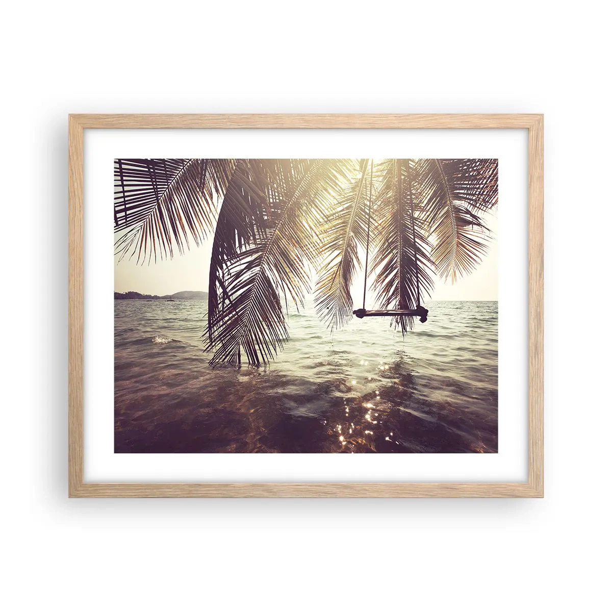 Poster in cornice rovere chiaro - Si può dondolare tra le nuvole a volontà - 50x40 cm