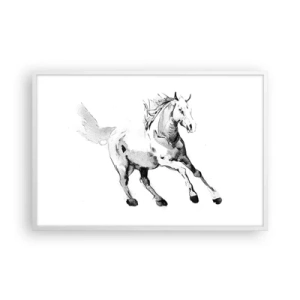 Poster in cornice bianca - Anima indomabile - 91x61 cm