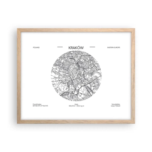 Poster in cornice rovere chiaro - Anatomia di Cracovia - 50x40 cm
