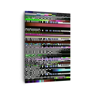 Quadro su tela - Stampe su Tela - Linee colorate e pixel in stile astratto - 50x70cm - Immagine di prova della realtà - Decorazione murale moderna per soggiorno e camera da letto ARTTOR