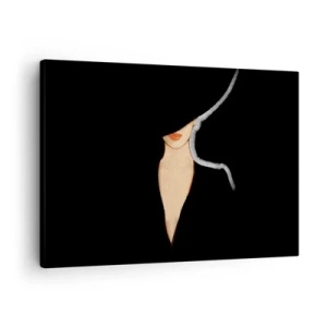 Quadro su tela - Stampe su Tela - Silhouette di una donna con un cappello su uno sfondo nero - 70x50cm - Eleganza e stile - Decorazione murale moderna per soggiorno e camera da letto ARTTOR
