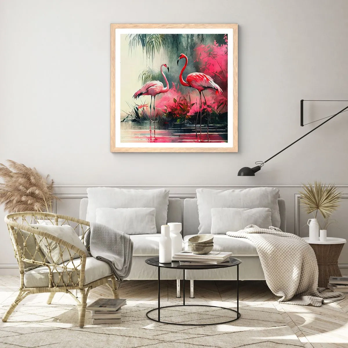 Poster in cornice rovere chiaro - Lezione di naturale eleganza - 50x50 cm