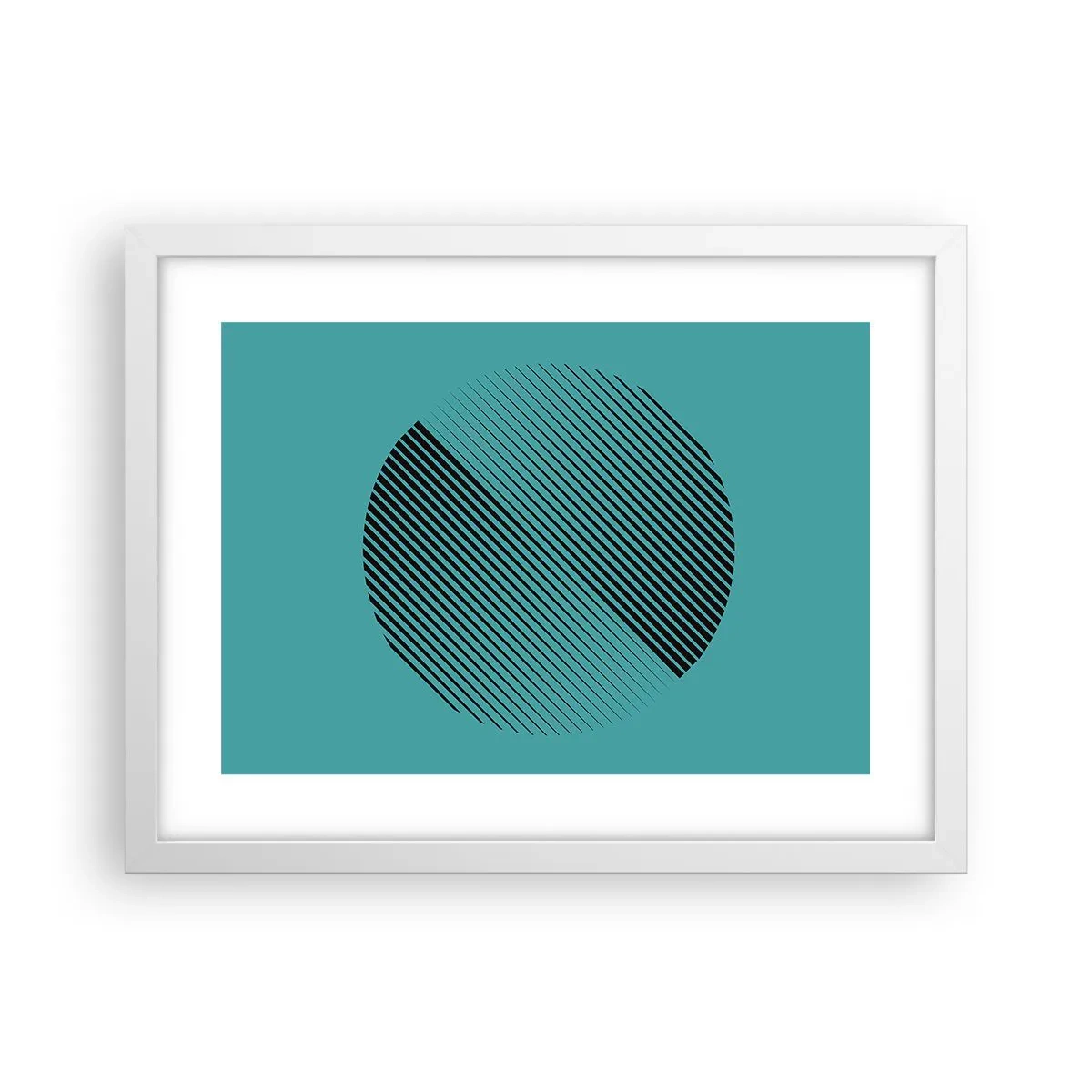 Poster in cornice bianca - Cerchio: variazione geometrica - 40x30 cm