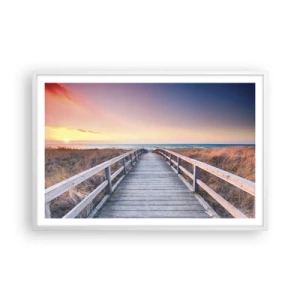 Poster in cornice bianca - Aurora serale baltica - 91x61 cm