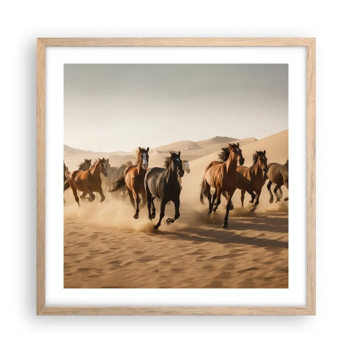 Poster in cornice rovere chiaro - Liberi come il vento - 50x50 cm