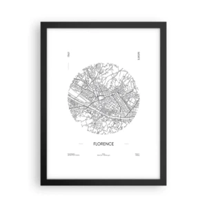 Poster in cornice nera - Anatomia di Firenze - 30x40 cm