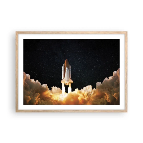 Poster in cornice rovere chiaro - Ad astra! - 70x50 cm
